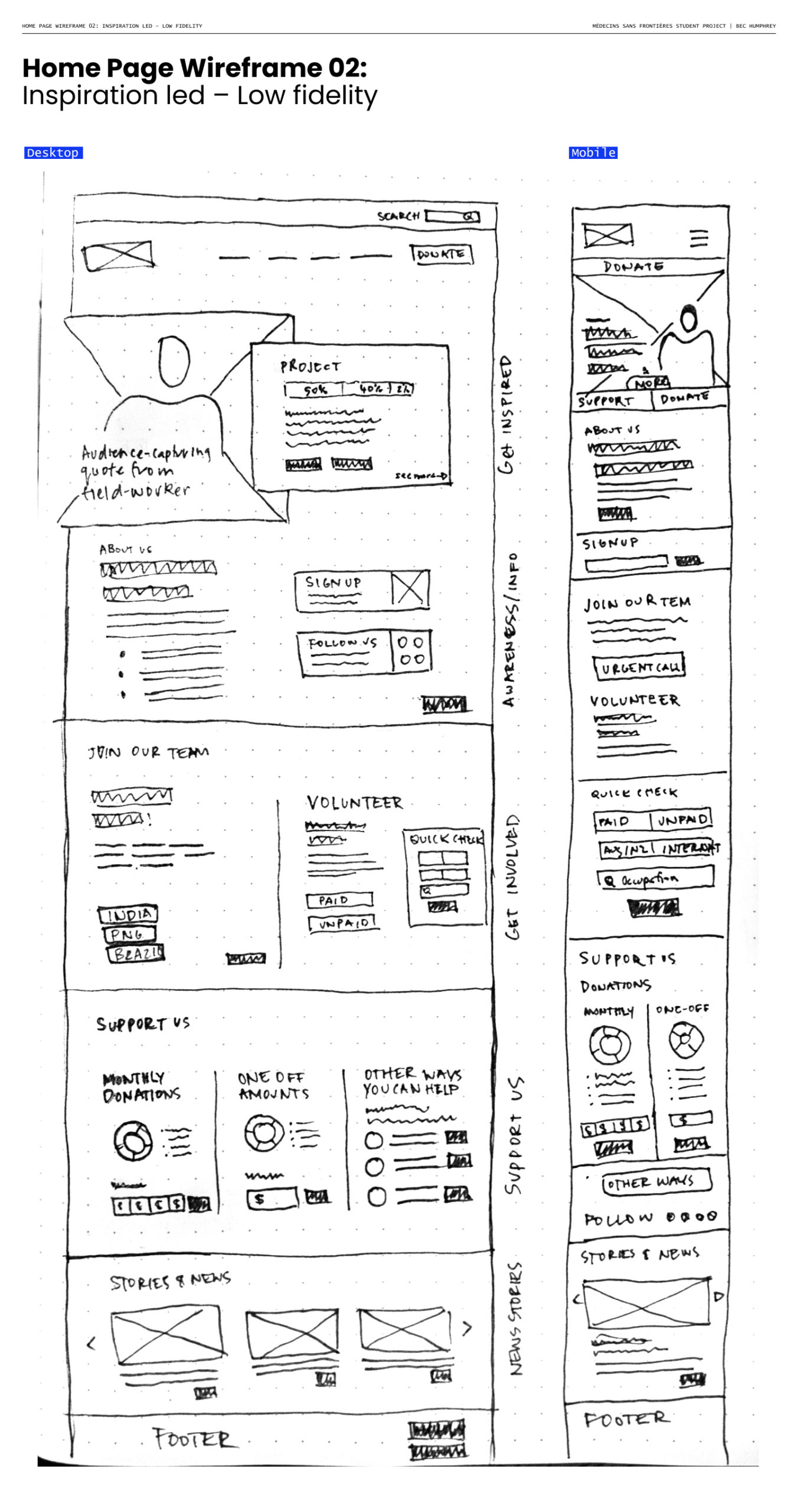 Bec_03 Home Page Wireframe 02_ Inspiration led – Low fidelity